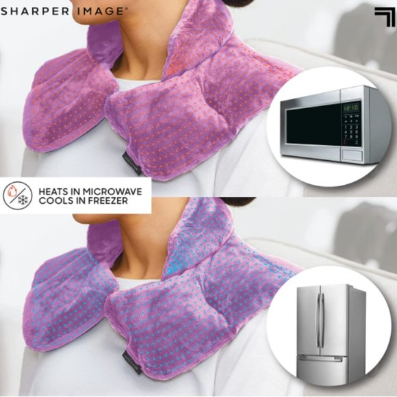 SHARPER IMAGE Warm & Cooling Herbal Aromatherapy Neck & Shoulder Plush Wrap Pad - Picture 4 of 5